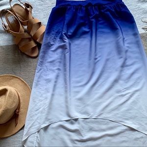 Target Ombré Blue & White high to low skirt SZ S